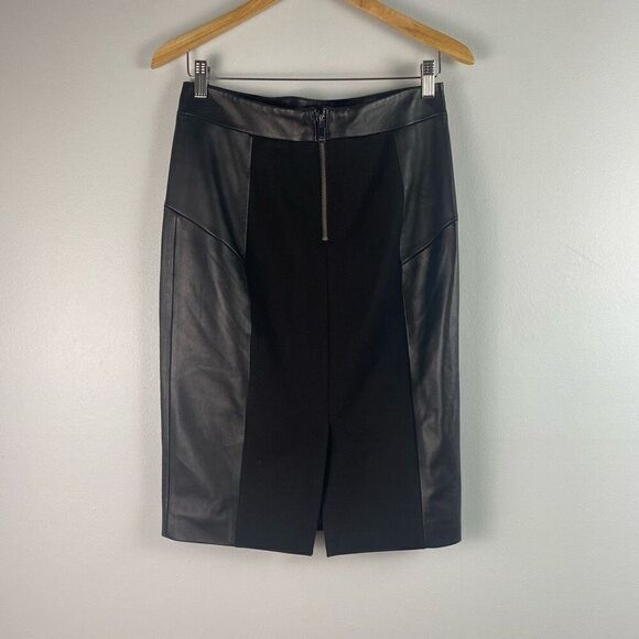 REISS Reagan Leather Pencil Skirt - Picture 9 of 16